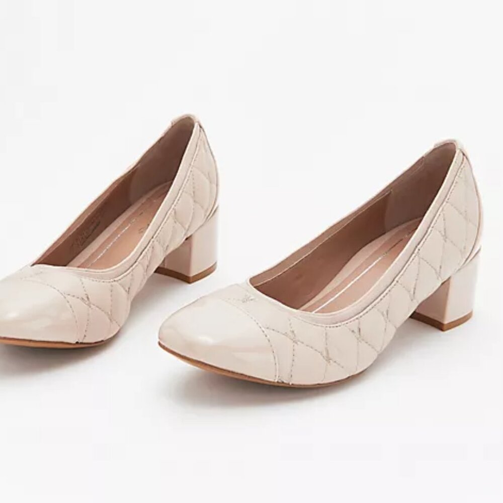Vionic Women's Ruby Block Heel Nude Leather size 6